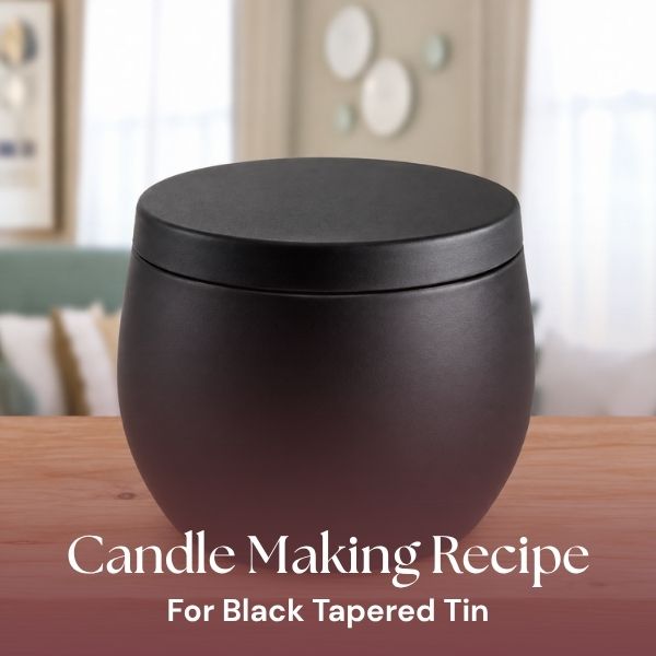 Black Tapered Candle Tin