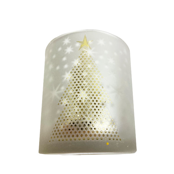 Silver Christmas Tree Glass Candle Jar (Large) image 1