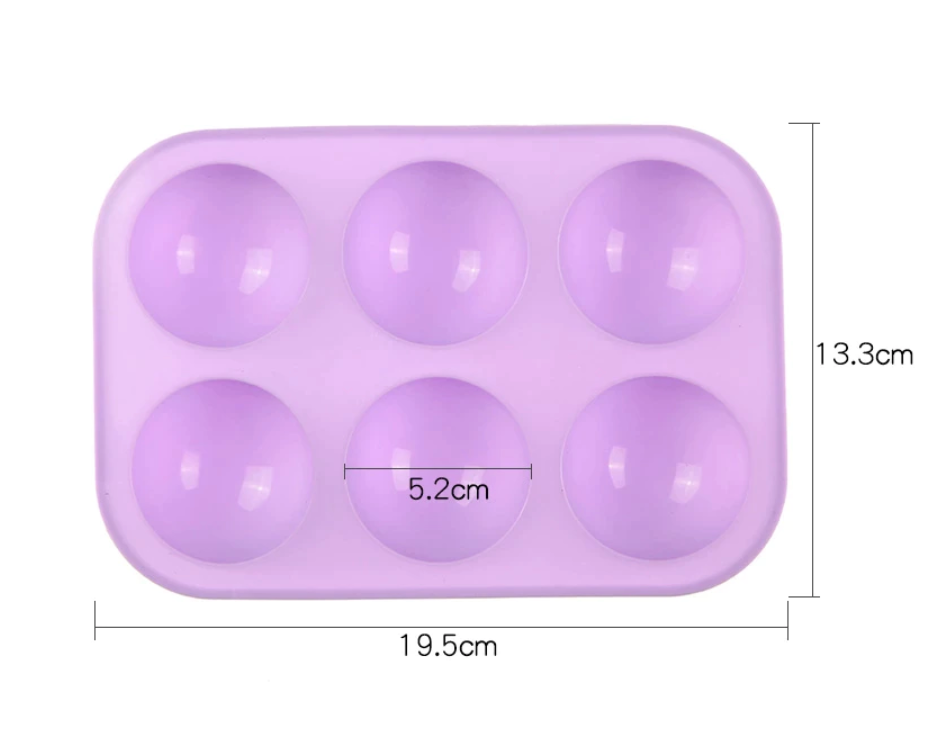 Half Sphere Silicone Soap Mold x 6 Cavity image 2