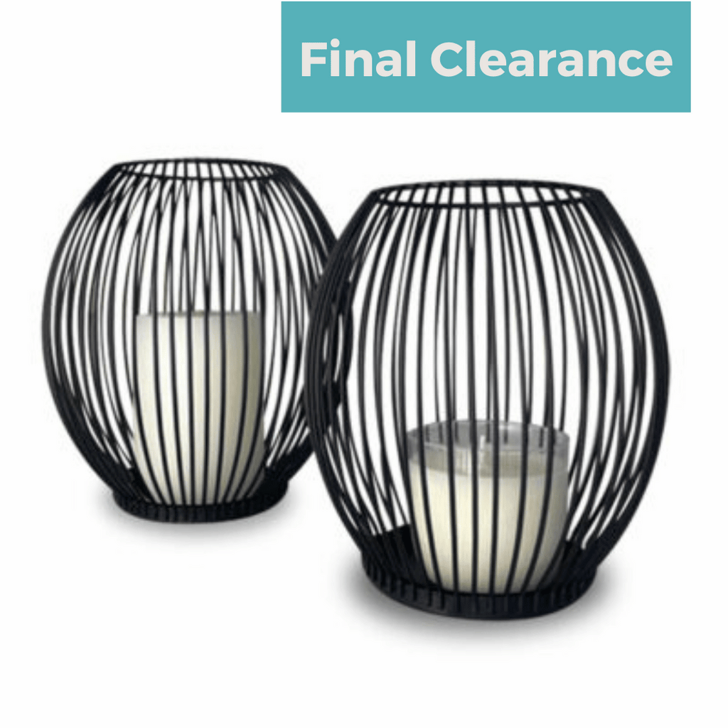 Black Metal Pillar Candle Holder Set image 0