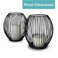 Black Metal Pillar Candle Holder Set image 0