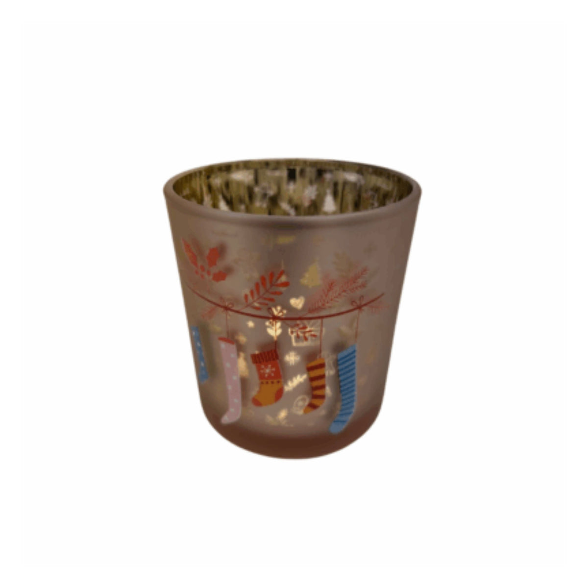 Christmas Stocking Glass Candle Jar