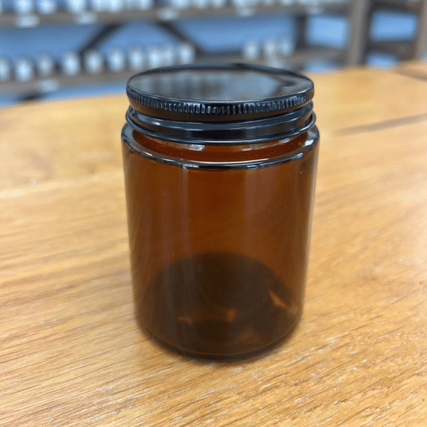 Decoroc Small Amber Jar With Black Screw Top Lid image 3