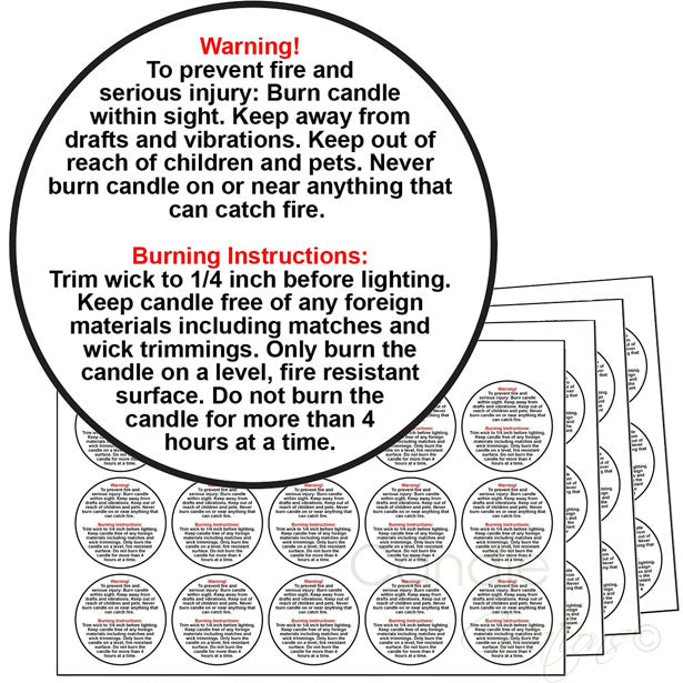 Candle Warning Labels 5CM image 0