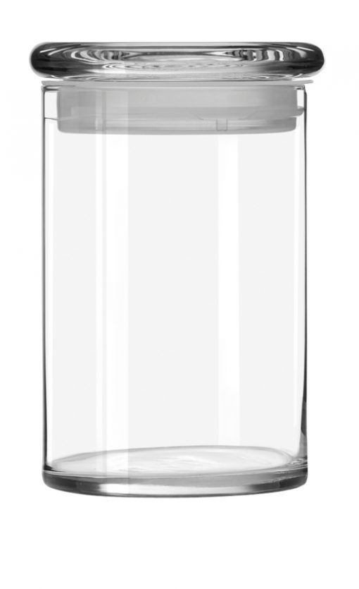 Libbey Cylinder Jar 853 with Flat Pressed Glass Lid