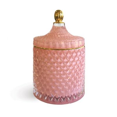 Royal Geo large pink candle jar