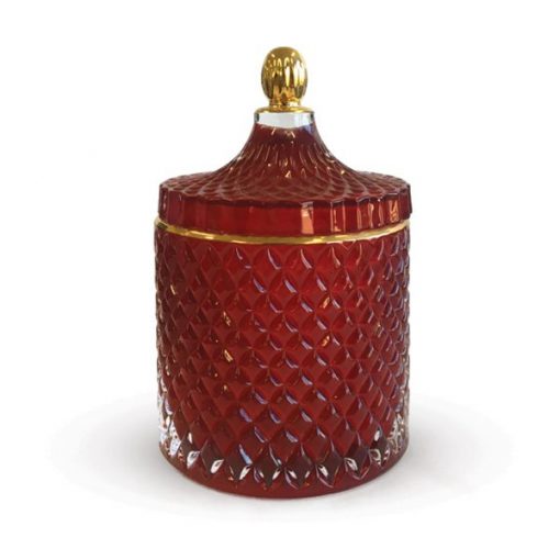 Geo large Royal Red candle jar