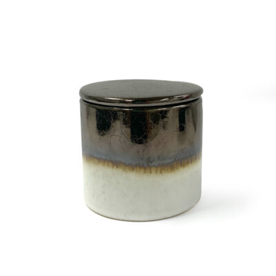 Mystique Ceramic Bronze and White Jar