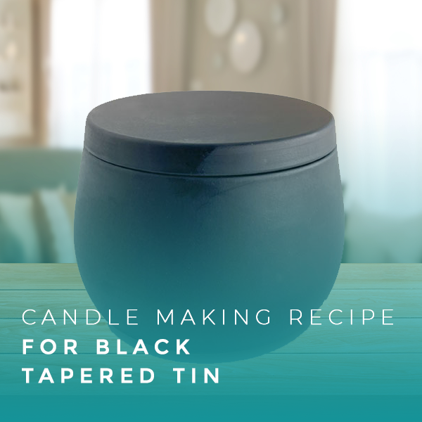 Black Tapered Candle Tin