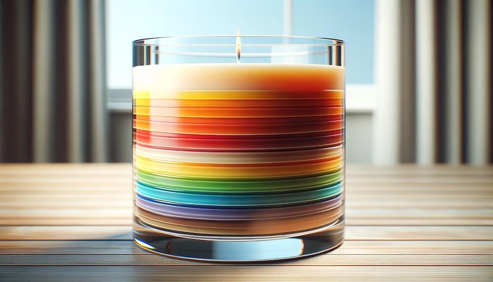 Layered candles rainbow